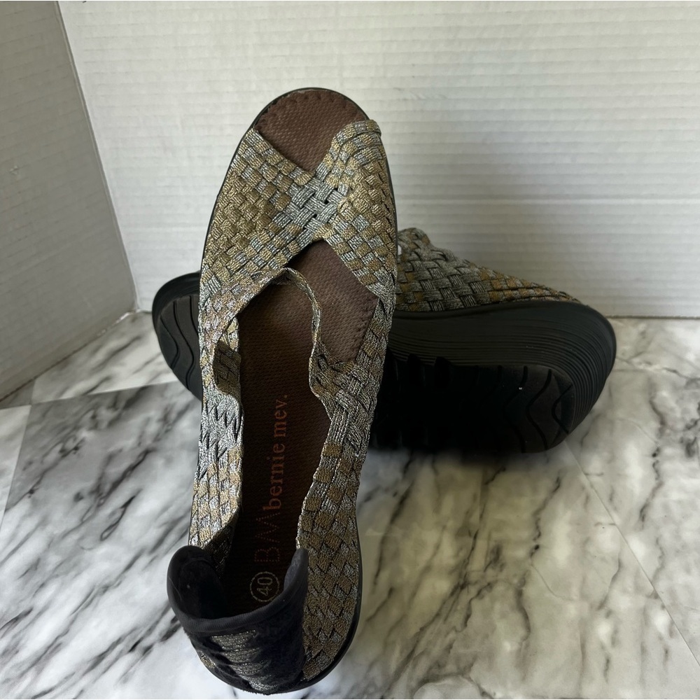 Bernie Mev Lulia open toe wedge heel peep toe woven shoes women’s size 10 - Picture 3 of 10